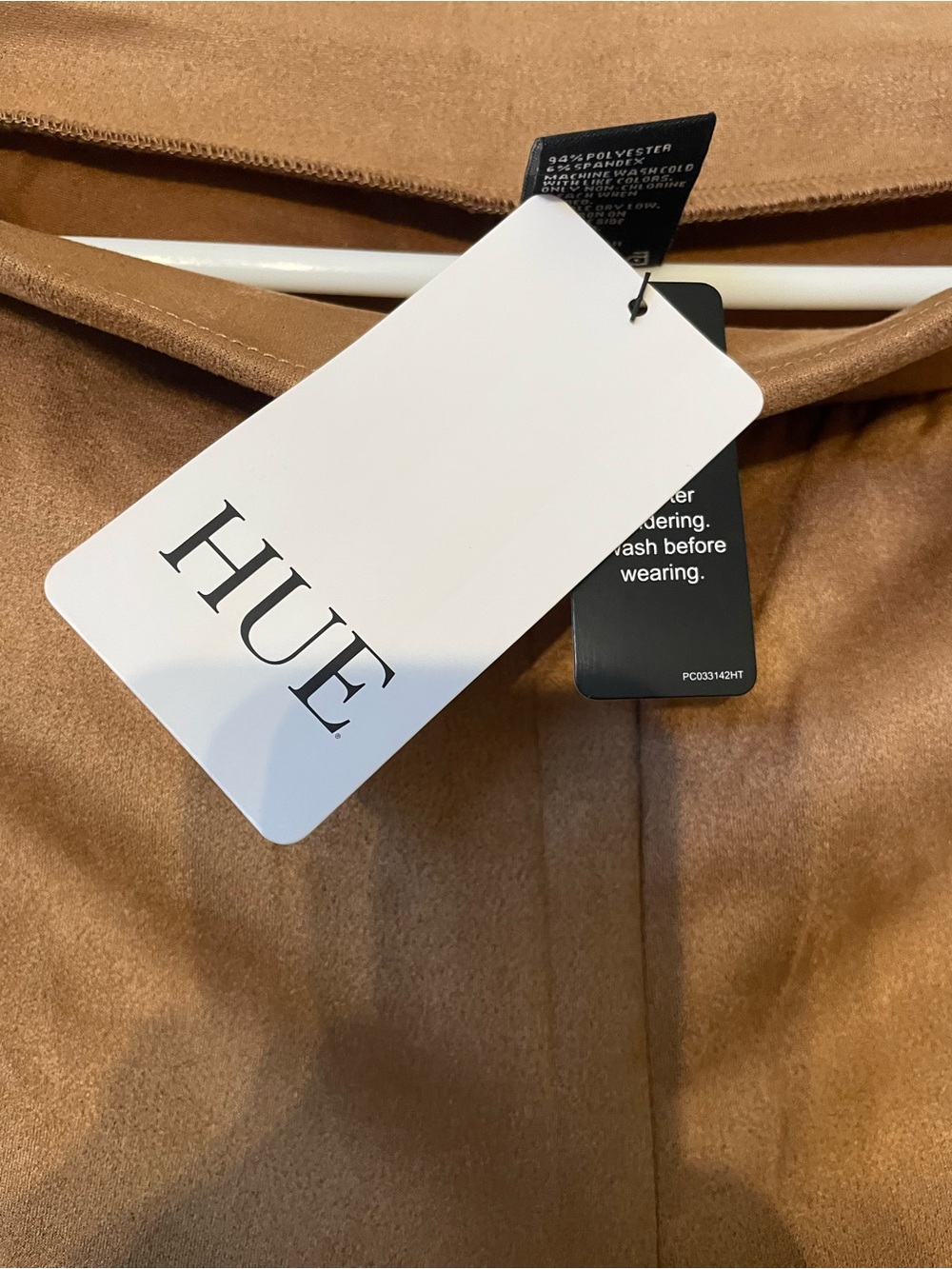 HUE Suede-Look Wide Leg Pants in Camel Brown size M NWT - Picture 7 of 9